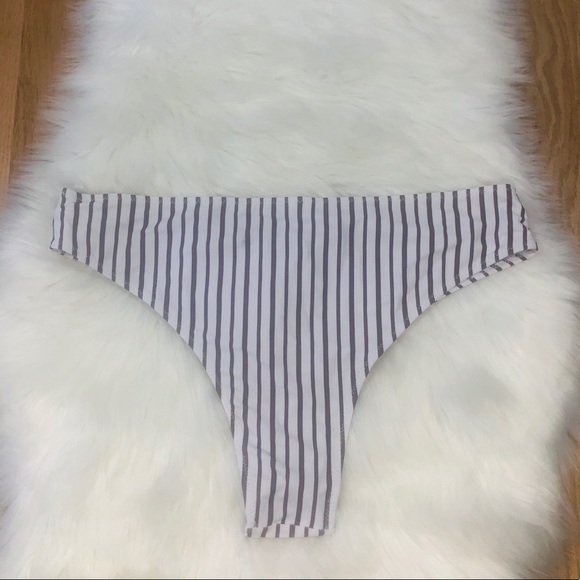 Zaful Brown Striped High Rise Bikini Size XXL - Picture 3 of 9